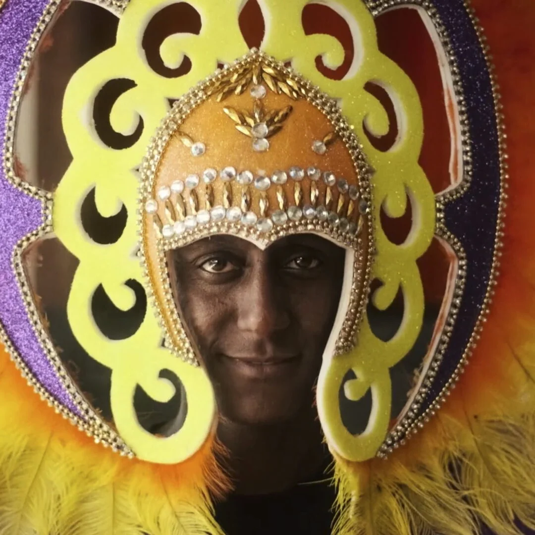 Person wearing headpiece